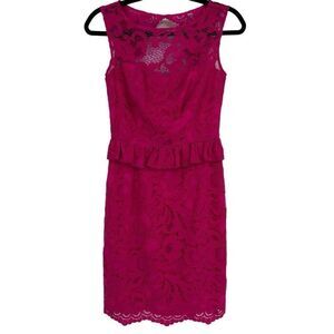 Lilly Pulitzer Kiri Pink Lace Peplum Dress Pink Size 00